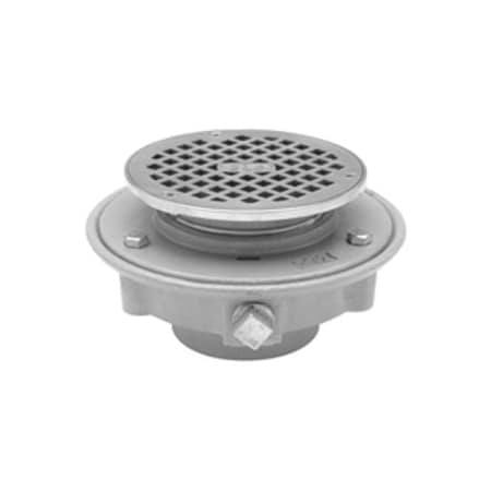 Zurn 3" Cast Iron, No-Hub, Low Profile, Adj. Floor Drain w/Clamp Collar FD2321-NH3